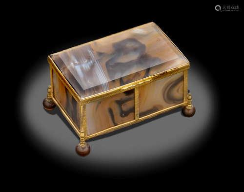 Agate Box with Gold Vermeil Fittings