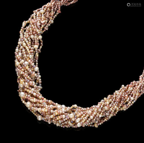 Multi-strand Natural Pearl Necklace