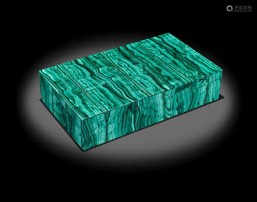 Large Malachite Intarsia Box