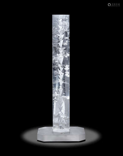 Rock Crystal Quartz Reverse Intaglio Carved Sculpture By Bernd Munsteiner--