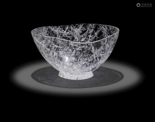 Magnificent Rock Crystal Quartz Bowl by Manfred Wild