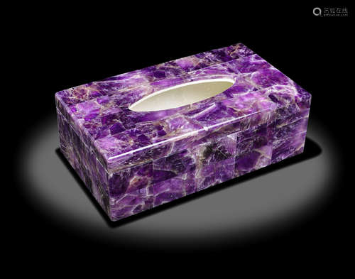 Amethyst Intarsia Tissue Box