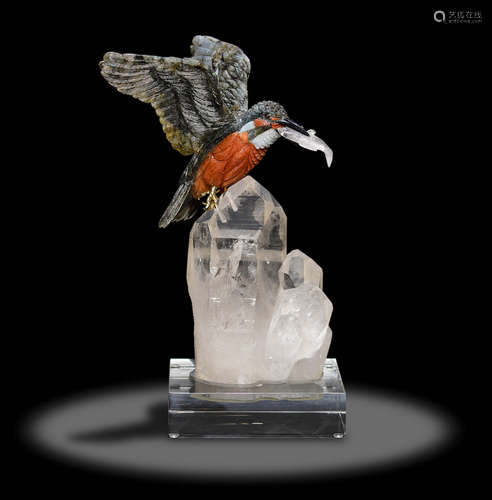 Labradorite Carving of a Kingfisher by Peter Muller