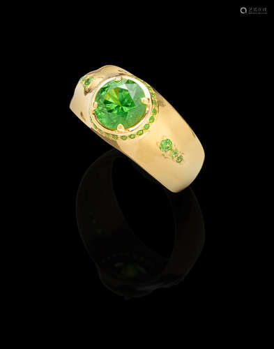 Demantoid Garnet Ring