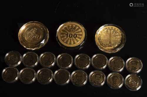 SET OF 24K GOLD COMMERATIVE COINS