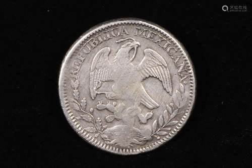 1844 MEXICO 8 REALES SILVER GUANAJUATO