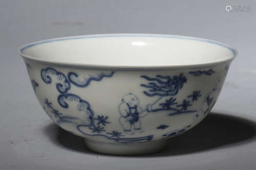 BLUE AND WHITE 'CHILDREN' BOWL