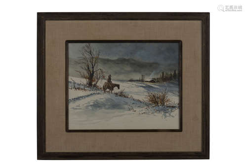 BILLY SHADIX: FRAMED OIL ON CANVAS PAINTING 'JOURNEY'S END'