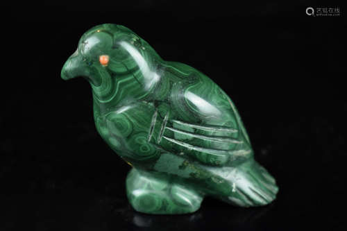 MALACHITE CARVED 'BIRD' FIGURE