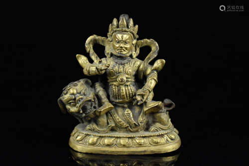 GILT BRONZE CAST JAMBHALA FIGURE