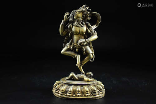 GILT BRONZE CAST 'VAJRAVARAHI' FIGURE