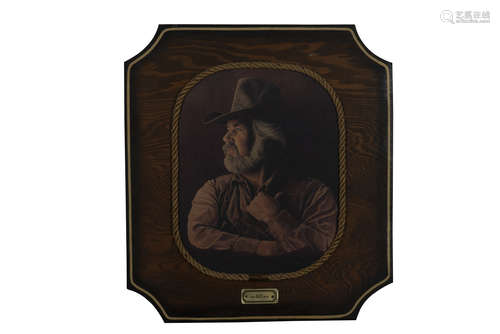 IVAN JESSE CURTIS: FRAMED OIL ON CANVAS PAINTING 'KENNY ROGERS'