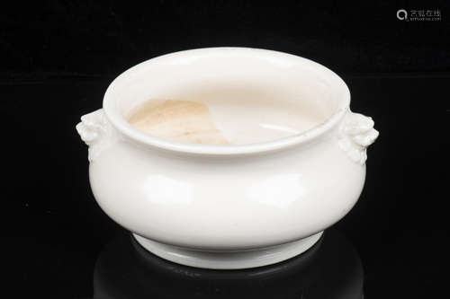 DEHUA BLANC DE CHINE CENSER WITH HANDLES