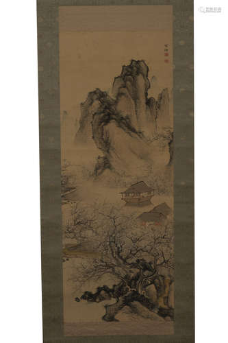 YOSHIDA KOUKIN: INK AND COLOR ON PAPER PAINTING 'LANDSCAPE SCENERY'