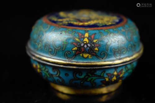 CLOISONNE ENAMELED SMALL ROUND BOX