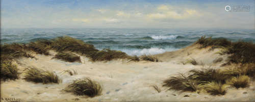 Nels Hagerup (American, 1864-1922), Waves by the Dunes, oil on canvas, signed lower left, canvas: