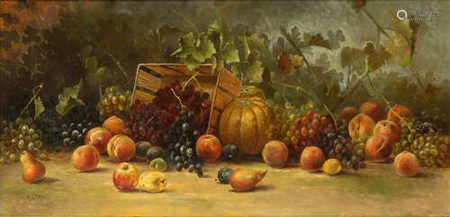 Meyer Straus (American/German, 1831-1905), Still Life with Fruit, 1896, oil on canvas, signed and