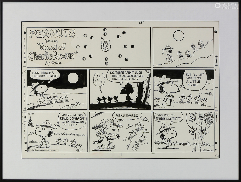 charles schulz (american, 1922-2000), peanuts featuring