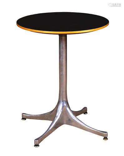 George Nelson for Herman Miller occasional table, having a laminate circular top above the