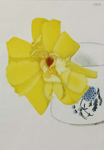 Beth Van Hoesen (American, 1926-2010), “Rose in Cup,” 1979, etching, pencil signed and dated lower