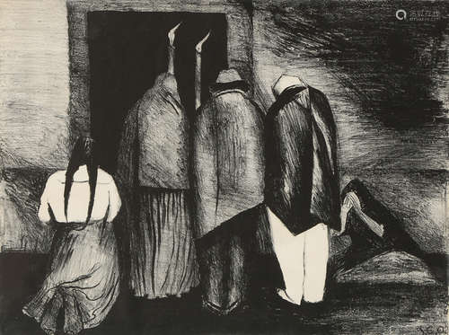 Jose Clemente Orozco (Mexican, 1883–1949), The Requiem, 1928, lithograph, pencil signed lower right,