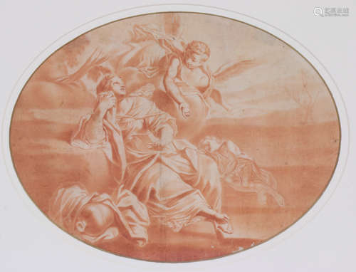 Italian School (18th century), Untitled (The Annunciation), circa 1750, sanguine on paper,