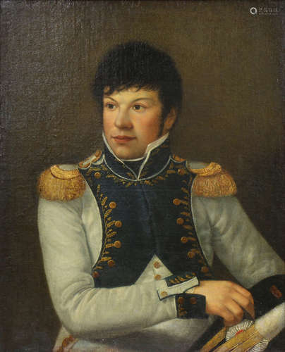 Spanish School (19th century), Portrait of a Young Officer, circa 1800, oil on canvas, unsigned,