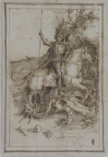 European School (17th century)/Follower of Albrecht Durer (German, 1471–1528), Saint George and