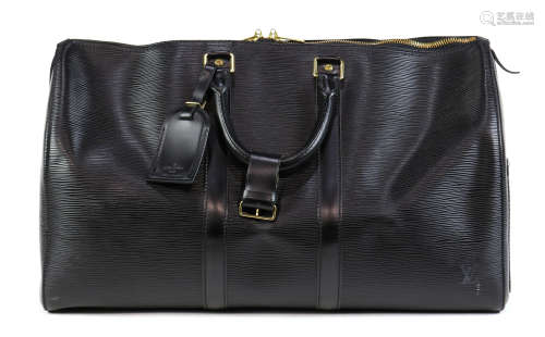 Louis Vuitton Epi Keepall travel bag, 45cm, executed in black leather, 11