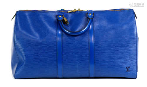 Louis Vuitton Epi Keepall travel bag, 50cm, executed in blue leather, 12