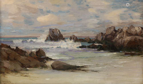 Charles Dormon Robinson (American, 1847-1933), Coastal Scene, oil on canvas, signed lower left,