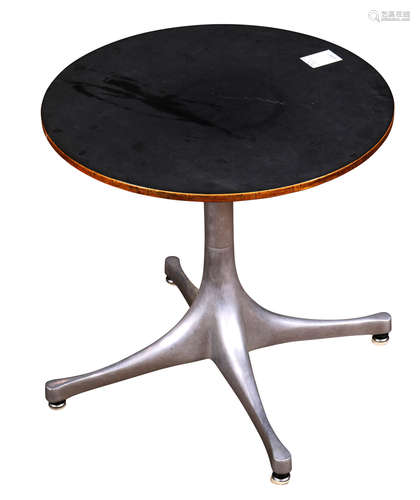 George Nelson for Herman Miller occasional table, having a laminate circular top above the