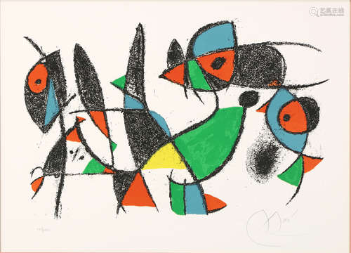 Joan Miro (Spanish, 1893-1983), No. 10 from Lithographs II, 1975, lithograph in colors, pencil