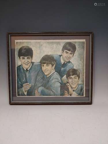 Beatles 1964 Buddies Club Canvas Portrait Print