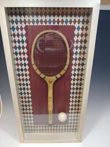 Framed Vintage Tennis Racquet