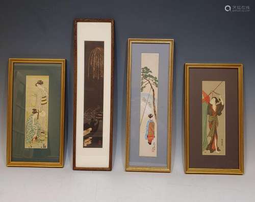 (4) Small Japanese Woodblock Prints