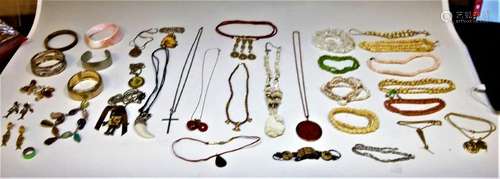 23 Necklaces, 7 Bracelets, 3 Pair Earrings, 1 Ring