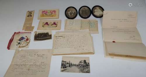(28) WWI Needlework Silk Postcards, Docs. Photos
