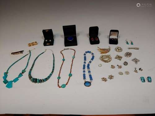 (34) Sterling & Costume Jewelry Lot