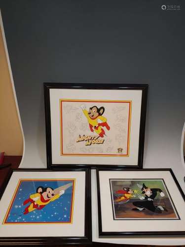 .(3) Mighty Mouse Ltd Ed Animation Sericels