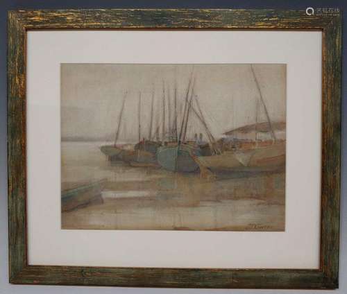 J. T. Vawter Nautical Watercolor Painting