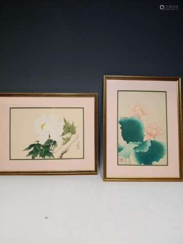 (2) Chinese Paintings of Flowers