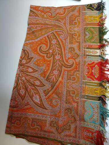 Brocade Twill Piano Shawl in Kashmir Pattern