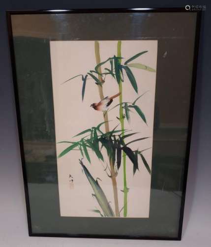 Chinese Brush Painting Bamboo and Bird