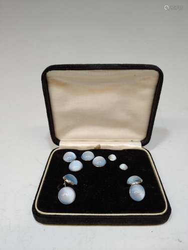 Moonstone Cufflink and Stud Set