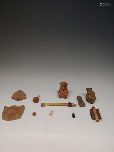 (11) Pre-Columbian Figural Vessels and Ornaments