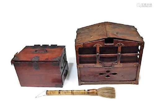 Wooden Calligraphy Box, Brush and Travel Stove