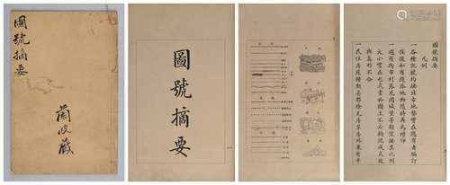 清光绪乙巳年（1905年）北洋督练处编印《图号摘要》一册。图号摘要是对地图上标志记号的注释，此书是较早解释地图标识的书。