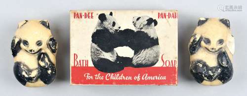 民国时期给美国儿童熊猫香皂一对附原盒。