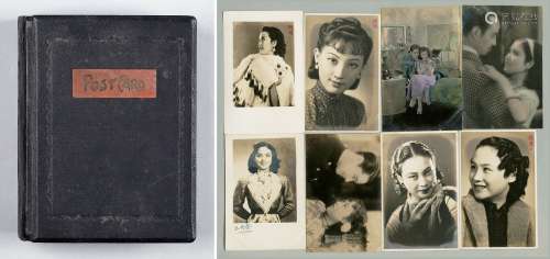 民国时期电影明星相片、画片一册百余张。